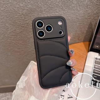Áo khoác xuống cá nhân phù hợp với vỏ điện thoại Apple 17 Promax, iPhone 16, bao gồm tất cả, chống rơi 15, vỏ bảo vệ da mùa thu đông đơn giản và sang trọng 14 / 13 / 12