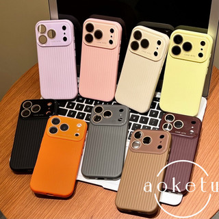 Thích hợp cho ốp điện thoại Apple 17 iPhone 16 Promax cửa sổ lớn gợn sóng họa tiết dọc 17 Pro thời trang và đơn giản 15 Promax bao gồm tất cả vỏ bảo vệ gương