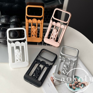 Roman pillar angel hollow out Xịt mờ ba chiều sáng tạo thích hợp cho iPhone 17 / 16 / 15 / 14 / 13 / 12promax bọc tay silicon chống rơi
