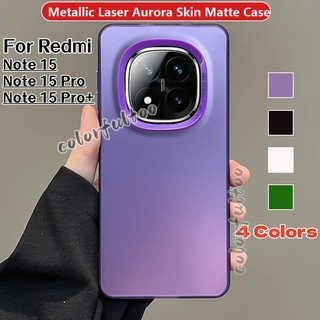 Ốp điện thoại silicon TPU mềm sang trọng Redmi Note15 2026 cho Redmi Note 15 Pro + 15ProPlus Note15 Note15Pro 5G 4G Vỏ cặp đôi chống sốc Vỏ điện thoại mờ bằng kim loại Aurora Skin