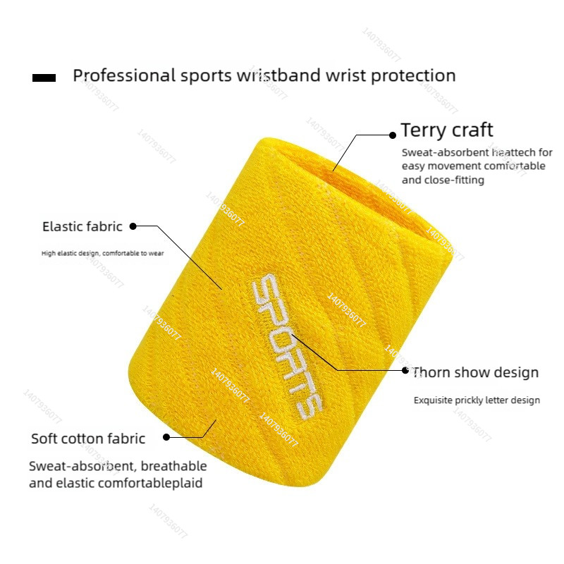 Đai cổ tay hỗ trợ tập luyện từ cotton co giãn, phù hợp bóng rổ, gym và chạy bộ
