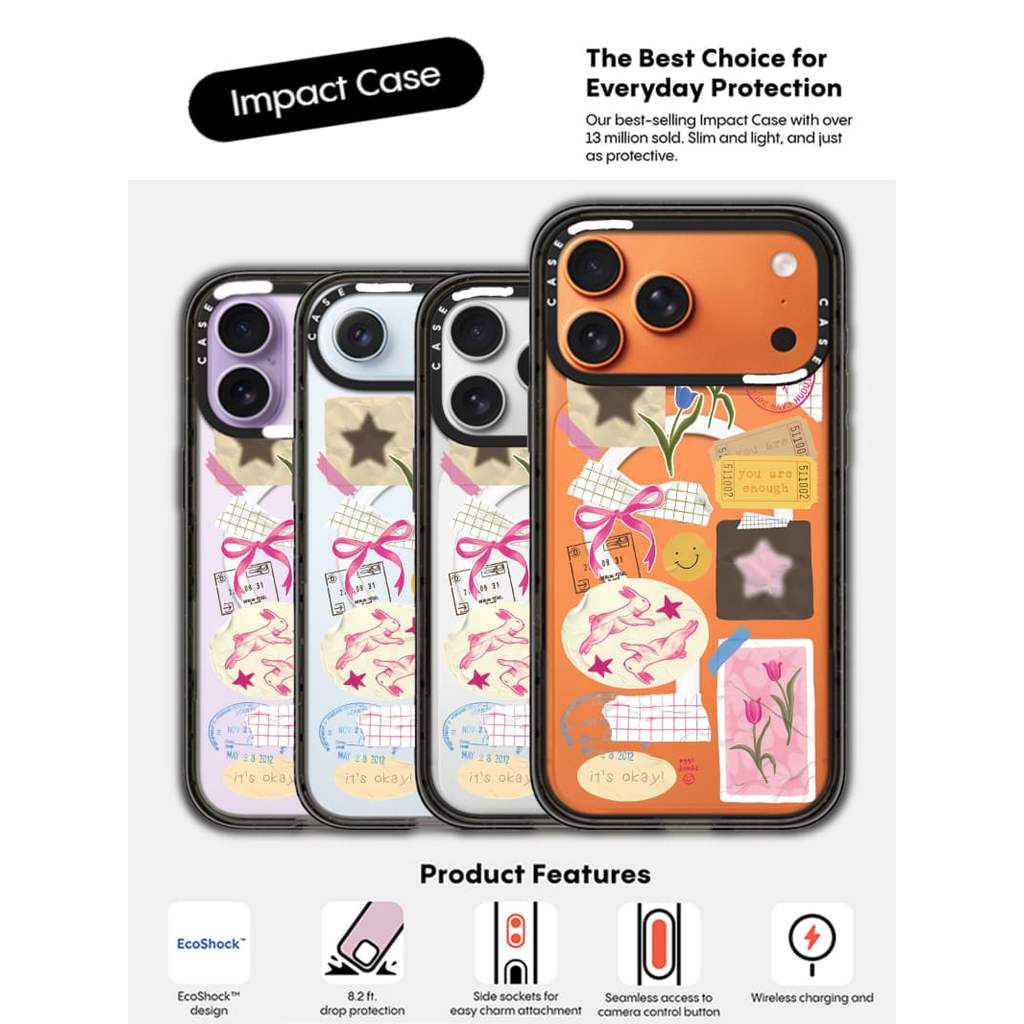 CASECASE X You Are Stars Colle Black Edge Clear Hard Từ Hút Tác Động Dành Cho Apple IPhone 12 13 14 15 16 17 Pro Max Air Plus Có Hộp