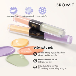 Kem Che Khuyết Điểm Hiệu Chỉnh Màu Da BROWIT SMOOTH UP COLOR CORRECTOR 1.5G+1.5G