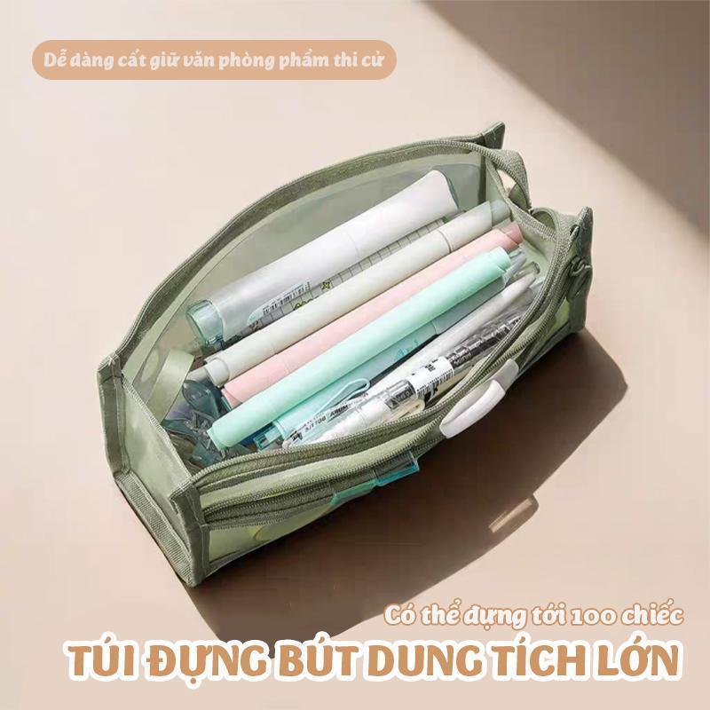 Túi Lưới Đựng Bút Dành Cho Học Sinh, Túi Đựng Bút Tiện Dụng Với Thiết Kế Đơn Giản Nhiều Ngăn Xinh Xắn