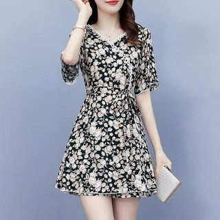 Váy mini mùa hè kiểu Pháp thời trang, tôn dáng, giúp thon gọn vòng eo cho mẹ, bộ váy hai mảnh tay ngắn cao cấp.