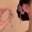 Kẹp tóc tua rua và cổ mũ đội đầu phong cách Trung Hoa với pha lê tím nước nho series Mori - Phụ kiện tóc nữ