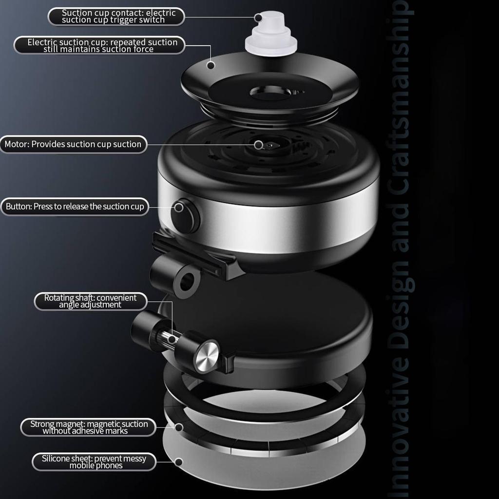 Vacuum Magnetic Phone Stand Phone Car Mount Retractable Holder Strong Magnetic Cellphone Stand Electric Vacuum pomervn