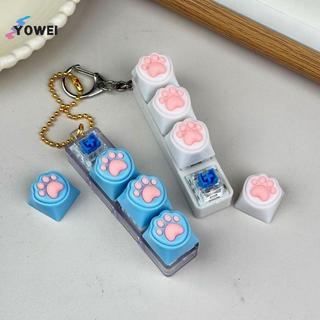 YOWEI 1 Cái Squishy Fidget Móc Khóa Silicon Dễ Thương Chân Mèo Bàn Phím Keycap Giảm Căng Thẳng Fidget Đồ Chơi Không Có Quà Tặng Nhẹ Cho Người Lớn Trẻ Em VN