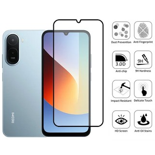 Redmi A7 Pro 2 trong 1 Kính Cường Lực Bảo Vệ Màn Hình Cho Redmi A5 A3x A3 A4 13C 13 12 4G 5G 9D Kính Bảo Vệ Phim Có Ống Kính Máy Ảnh Flim