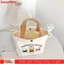 Túi xách Mini SAVORBOX, Túi Tote vải hoạt hình đào, Túi đựng đồ ăn trưa bằng vải canvas dung tích lớn dễ thương dành cho nữ