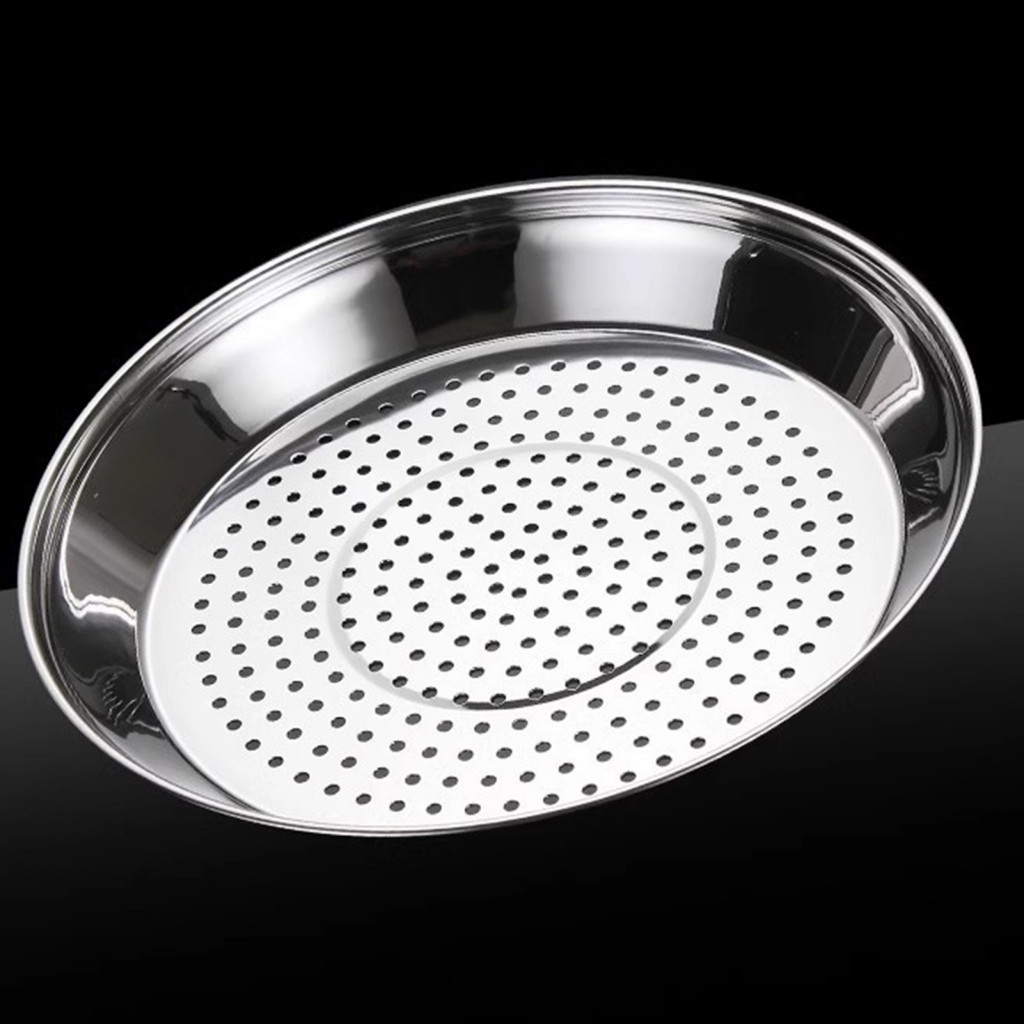 [sale] Khay hấp đĩa rau củ Giá hấp bằng thép không gỉ tròn có lưới mịn – Giỏ hấp chống gỉ chịu nhiệt dày cho bánh bao cho chậu