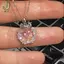 Chocker Hồng Trái Tim Với Nơ Pha Lê và Họa Tiết Hoa - Thời Trang Gothic Vintage Quyến Rũ