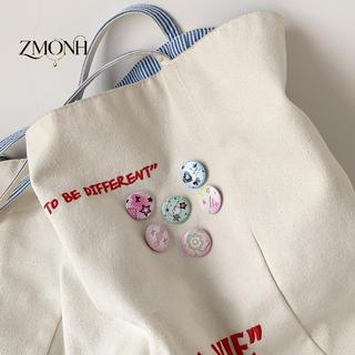 ZMONH 6 cái hoạt hình dễ thương mini nút huy hiệu kawaii retro cho bé gái và trẻ em, phù hợp túi đựng và DIY trang trí