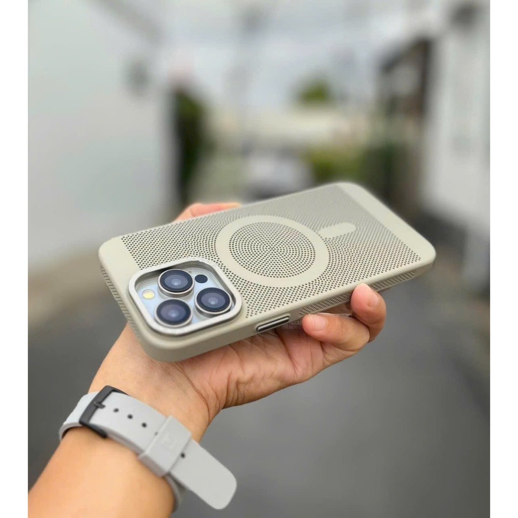 [Chính Hãng] Ốp Lưng Lưới Tản Nhiệt Likgus Cho iPhone 14/15/16 Pro Max - Hỗ Trợ Sạc Không Dây, Viền Camera Kim Loại