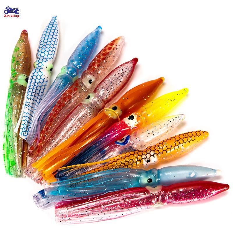 XOITOP 10 Chiếc Mồi Mềm Nhân tạo 8cm Dành Cho Câu Cá Bạch Tuộc Và Cá Ngừ