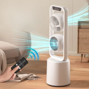 Quạt lưu thông không khí hai đầu USB sạc im lặng gió lớn đứng nhà điều khiển từ xa quạt sàn cắm trại quạt điện