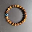 Vòng tay hạt mắt hổ Evil Eye - Đá sọc mắt hổ thủ công - Blue Evil Eye Accent - Miếng đệm kim loại - Unisex Daily Wear Travel