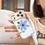 Hoa màu xanh vẽ ngắn cho 16 trường hợp iPhone 17Air Space Case 14/13/11Pro