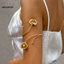 MIC _ Iron Arm Vòng Tay Đeo Tay Phụ Kiện Cánh Tay Phong Cách Punk Vòng Tay Có Thể Điều Chỉnh Với Sao Biển Conch Trang Trí Hoa – Phụ Kiện Trang Sức Lắc Tay Hợp Thời Trang Cho Nữ Và Nam Hoàn Hảo