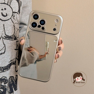 Ốp Điện Thoại Gương Bạc Đơn Giản Cho iPhone Air 17 Pro Max 16 15 14 Plus 13 12 11 Pro Max XR XS Max X 17ProMax Vỏ Sang Trọng Bảo Vệ Ống Kính Dễ Thương Vỏ Mềm