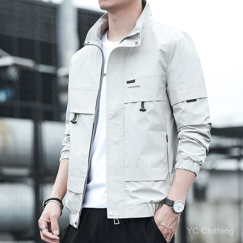Áo Khoác Cổ Đứng Slim Fit Thoáng Khí Cho Xuân Thu