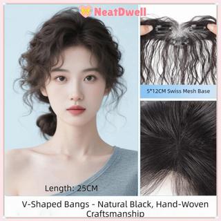 NEATDWELL Clip-In Bangs - Tóc tự nhiên xoăn tay, ren siêu mỏng, đế trong suốt