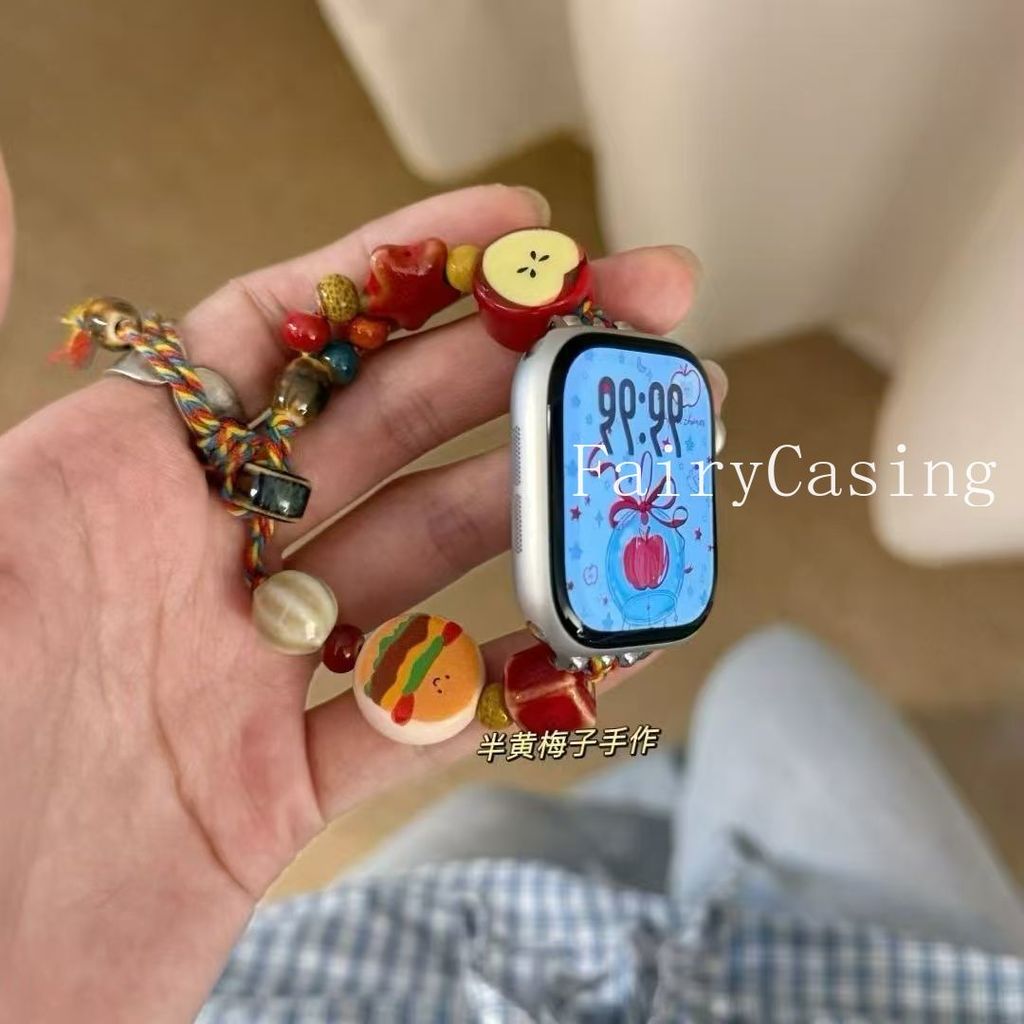 Mèo Móng Vuốt Hạt Gốm Vòng Tay Liên Kết Cho Xiaomi Mi Band 8 9 10 Dây Đeo Cho Mi Band 7 6 5 4 3 NFC Dây Đeo Tay Phụ Kiện