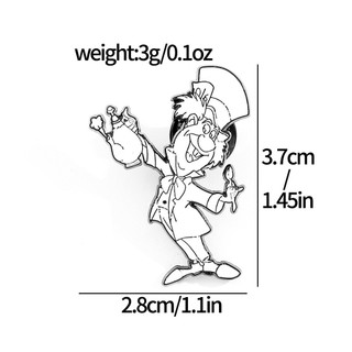 5 Cái / bộ Hoạt Hình Dễ Thương Bỏ Túi Đồng Hồ Thỏ Thổ Cẩm Alice Ở Xứ Sở Thần Tiên Huy Hiệu Kim Loại