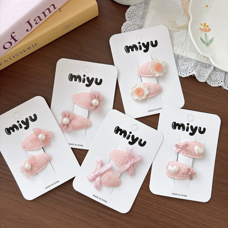 Cô Gái Ngọt Ngào Nổ Kẹp Tóc Nơ Màu Hồng Kẹp Tóc