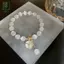 Vòng tay đính cườm Opal và mặt dây chuyền mèo thanh lịch - Sang trọng, đàn hồi