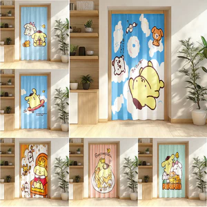 Rèm cửa họa tiết Pompompurin dễ thương Rèm cửa vải Polyester có thể giặt được Rèm riêng tư để trang trí phòng tại nhà 1 mảnh