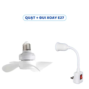 Quạt mini treo tường có đui gắn đèn E27, quạt mini gia dụng, hoạt động êm ái với lưu lượng gió mạnh, an toàn và bền bỉ.