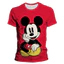 Áo Thun Unisex Cổ Tròn Tay Ngắn Hình Chuột Mickey 3D