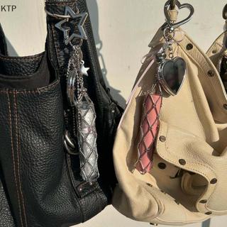 [Ktp] kim loại Net Son môi Keyring chủ với gương, xách tay Lip Balm trường hợp túi quyến rũ