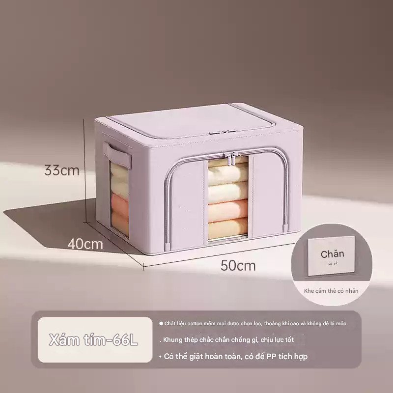 Hộp đựng quần áo khung thép gấp gọn chống bụi chống nước dung tích lớn 100 lít