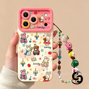 Ốp Lưng Cho Iphone 17 16 12 11 15 13 14 Pro Max 17Air XR 8 16 7 15 Plus XS X Max SE Vỏ vòng tay thỏ hoạt hình dễ thương