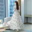 Mùa Xuân, Mùa Thu 2025 Nữ Dài Tay Váy Jacquard Voan Siêu Cổ Tích Hẹp Đi Biển Lớn Xoay Nơ Cực Dài Đầm