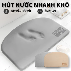 Thảm nhà tắm bọt nhớ siêu thấm hút, chống trơn trượt 2 mặt, mềm mại, êm chân, kích thước 40x60cm