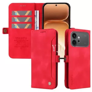 Ốp Lưng Cho Honor 600 Pro Da Cảm Thấy Khe Cắm Thẻ Da Khóa Đóng Cửa Chân Đế Chống Rơi Vỏ Điện Thoại