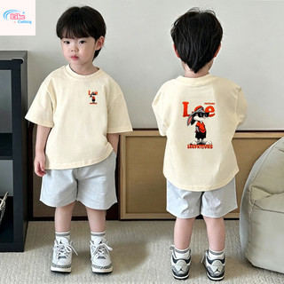 (Từ 1-12 tuổi) Áo thun ngắn tay trẻ em, Áo in hình thỏ hoạt hình cho bé trai, Áo cổ tròn