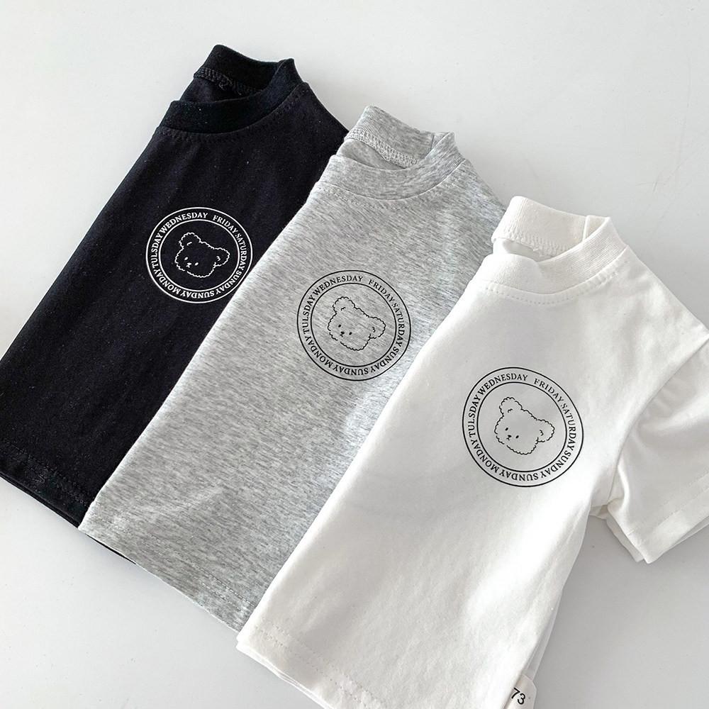 Áo Thun Trẻ Em Áo Phông Trẻ Em Friday Họa Tiết Gấu Koala Con Dấu Tròn Cotton Mềm Mịn Unisex 6M-5T - NUGGAP