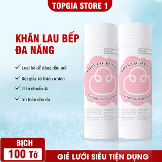Khăn Lau Bếp Đa Năng Cuộn 100 tờ Top Gia Siêu Dai Có Thể Giặt Tái Sử Dụng Topgia STore1