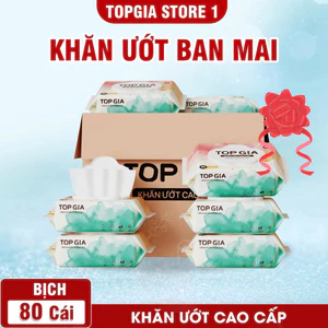 Khăn ướt Topgia cao cấp 80 tờ mềm mại, không cồn không mùi, không parabens dành cho mẹ và bé TopGia Store1