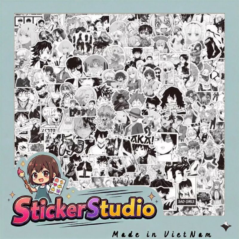 set 100 sticker tổng hợp các nhân vật anime