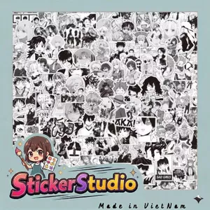 Set 60/100/200 Sticker Anime Tổng Hợp Chống Nước Dán Laptop Vali Mũ Bảo Hiểm Sổ Tay