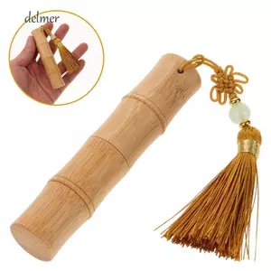 Ống dưỡng môi DELMER, Ống rỗng có tua rua Chai cuộn tre, Bóng lăn thép thủ công có thể đổ lại Nước hoa ống Son môi DIY