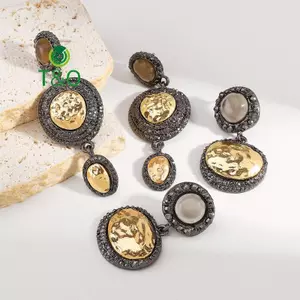 Bông Tai Bohemian Đá Quý Cho Nữ - Phong Cách Cổ Điển, Thích Hợp Tiệc Tự Tin Làm Quà Tặng
