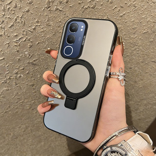 Ốp lưng 2026 cho vivo v40 v50 v60 lite Y19S y29s y29t y04 Y04S Y21D Y31 5G Y29 4g Vỏ điện thoại cứng chống sốc thẩm mỹ có giá đỡ màu xanh lá cây CYFXZJ3