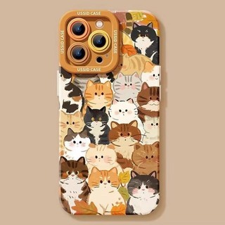 Khác Nhau Mèo Bên Trường Hợp Điện Thoại+dây Buộc Cho iPhone 17 16 15 14 13 12 11 Pro Max X Xr Xs Max 7 8 Plus SE2020
