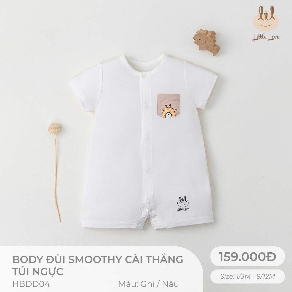 Bộ Body Đùi liền thân vải sợi tre kháng khuẩn [ mềm, mát, co dãn và thấm hút tốt ] cho bé từ 1/3M -9/12M (HBDD04)